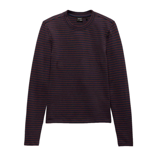 Prana - Lotus Long Sleeve Tee - Cacao Stripe