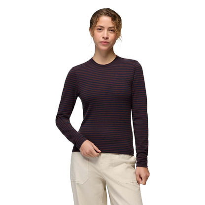 Prana - Lotus Long Sleeve Tee - Cacao Stripe