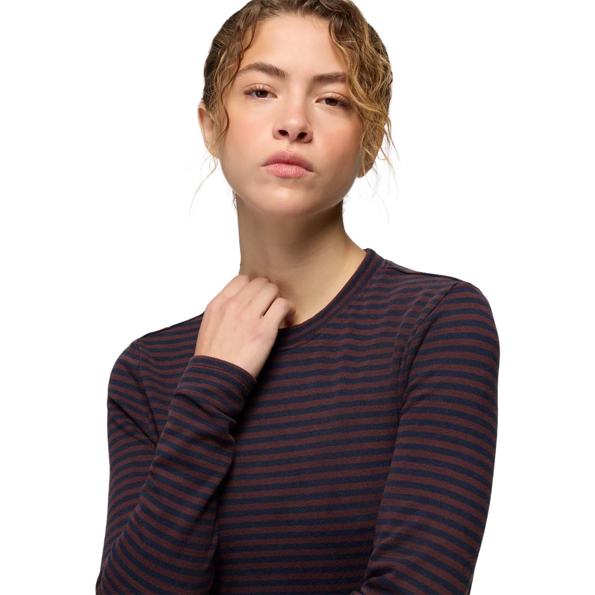 Prana - Lotus Long Sleeve Tee - Cacao Stripe