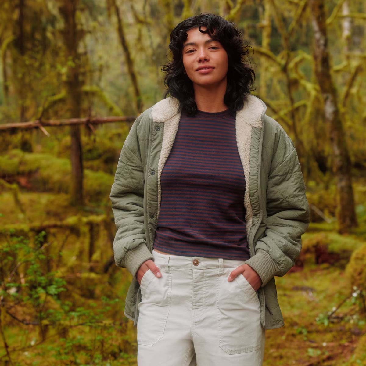 Prana - Lotus Long Sleeve Tee - Cacao Stripe