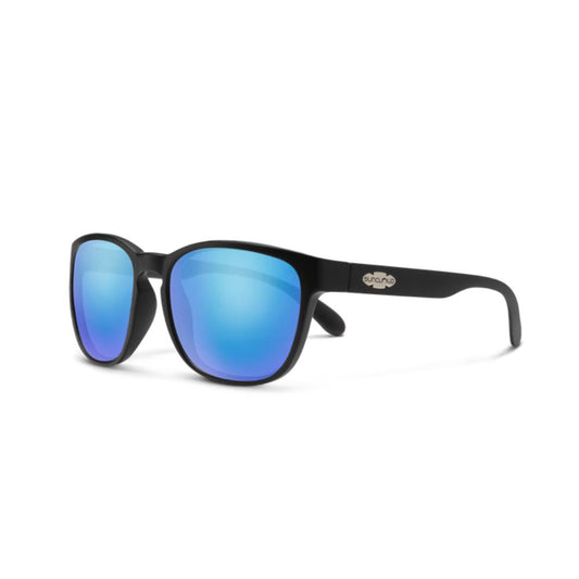Suncloud - Loveseat - Matte Black; Polarized Blue Mirror