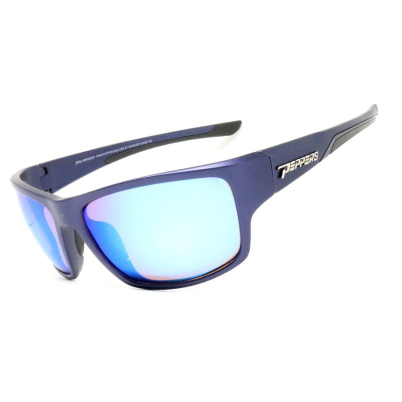 Peppers - Phoenix - Rubberized Matte Navy; Brown Polarized w/ Ice Blue Mirror