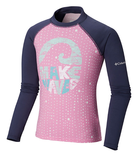 Columbia - Sandy Shores Printed LS Sunguard Youth - Orchid Dots
