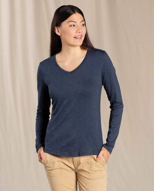 Toad and Co - Marley Long Sleeve V Tee - True Navy