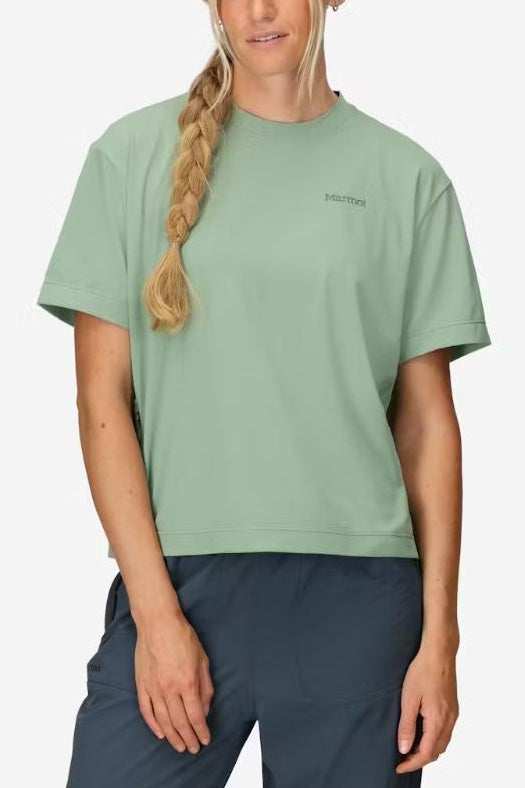 (取寄) マーモット レディース キャンプ ノベルティ シャツ - ウィメンズ Marmot women AirExchange SolarShield Camp Novelty Shirt - Women's Thunderhead Marmot - AirExchange SolarShield Short Sleeve Shirt