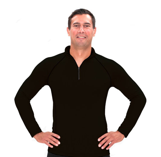 C2 - Men's Elite Half-Zip Powerdry Baselayer Top - Black