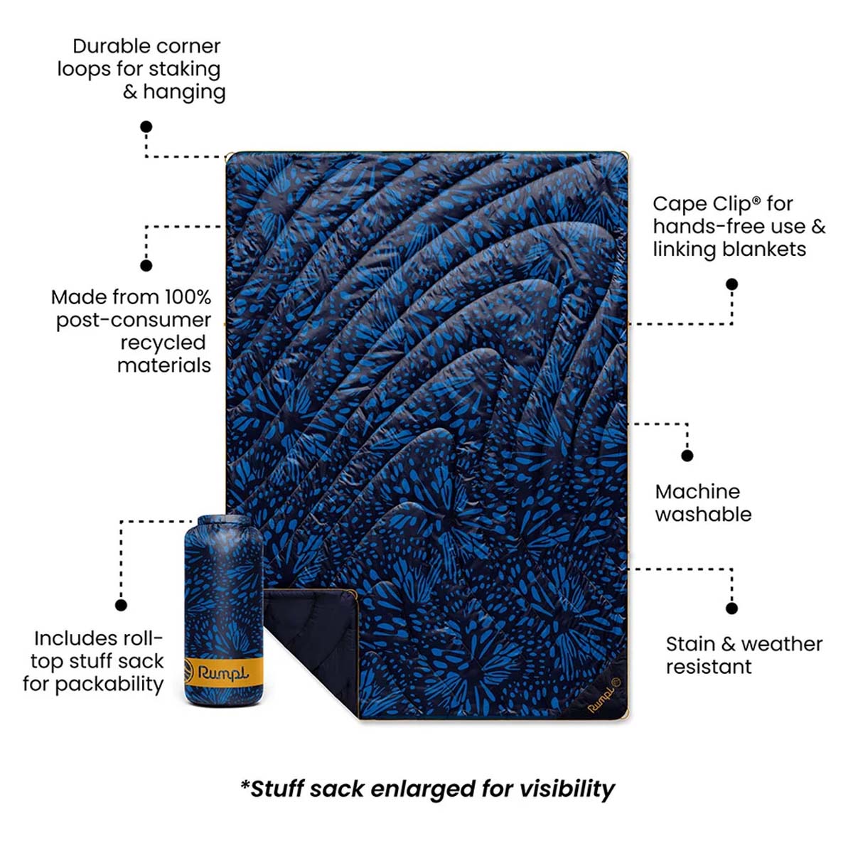 Rumpl - Original Puffy Blanket - Midnight Flare