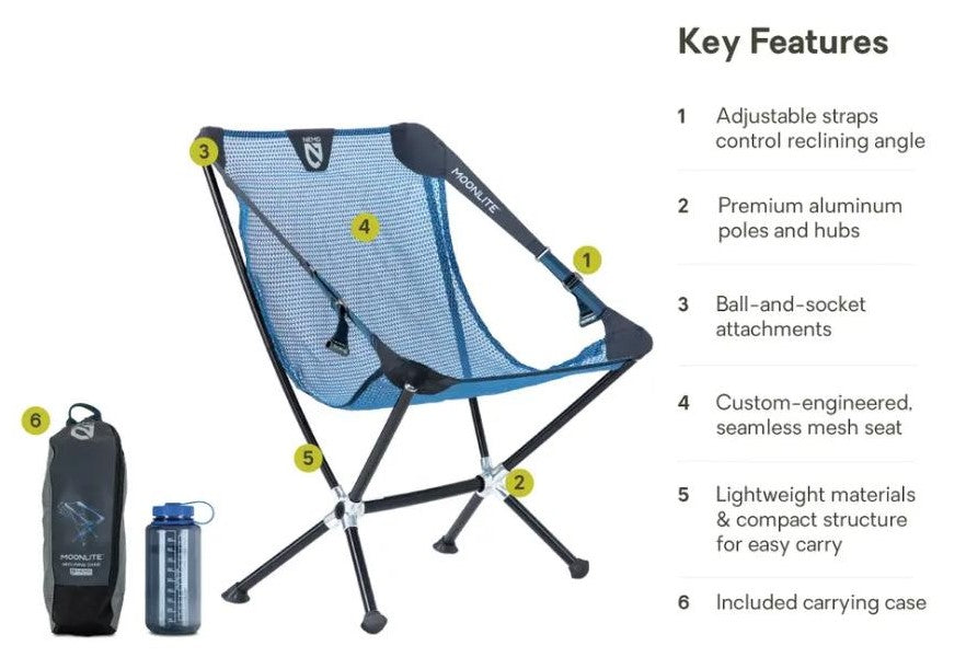 Nemo - Moonlite Reclining Camp Chair - Black Pearl