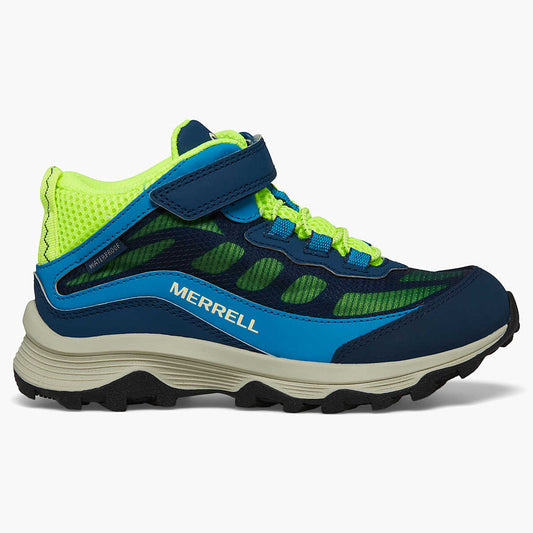 Merrell - Big Kids Moab Speed Mid A/C Waterproof - Navy/Hi Viz