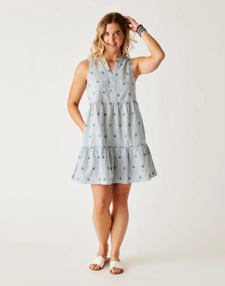 Carve Designs - Nellie Eyelet Dress - Azul