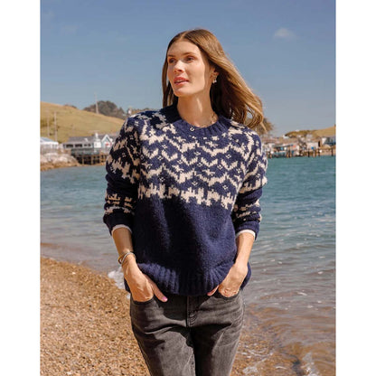 Carve Designs - Aria Fairisle Sweater - Navy Fairisle