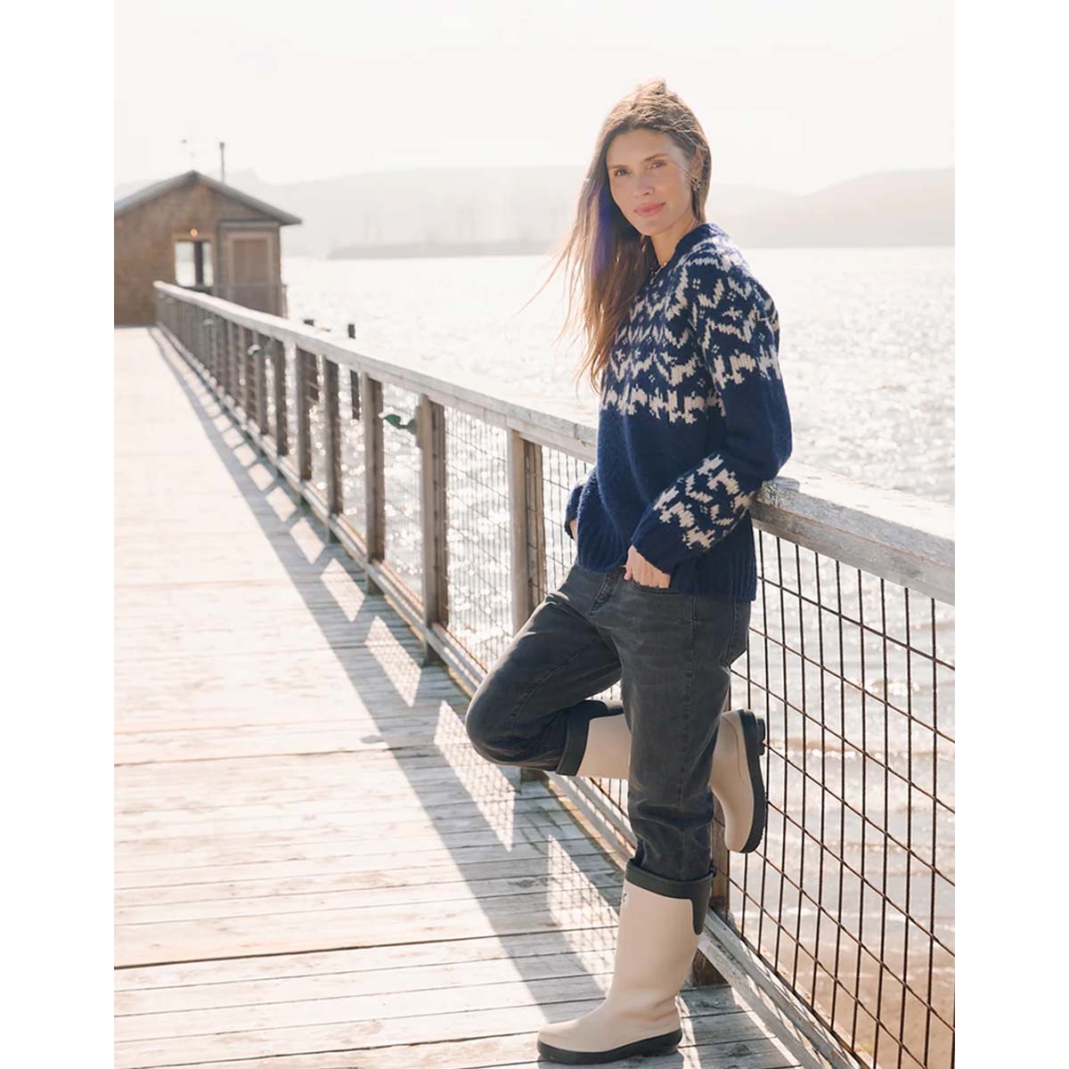 Carve Designs - Aria Fairisle Sweater - Navy Fairisle