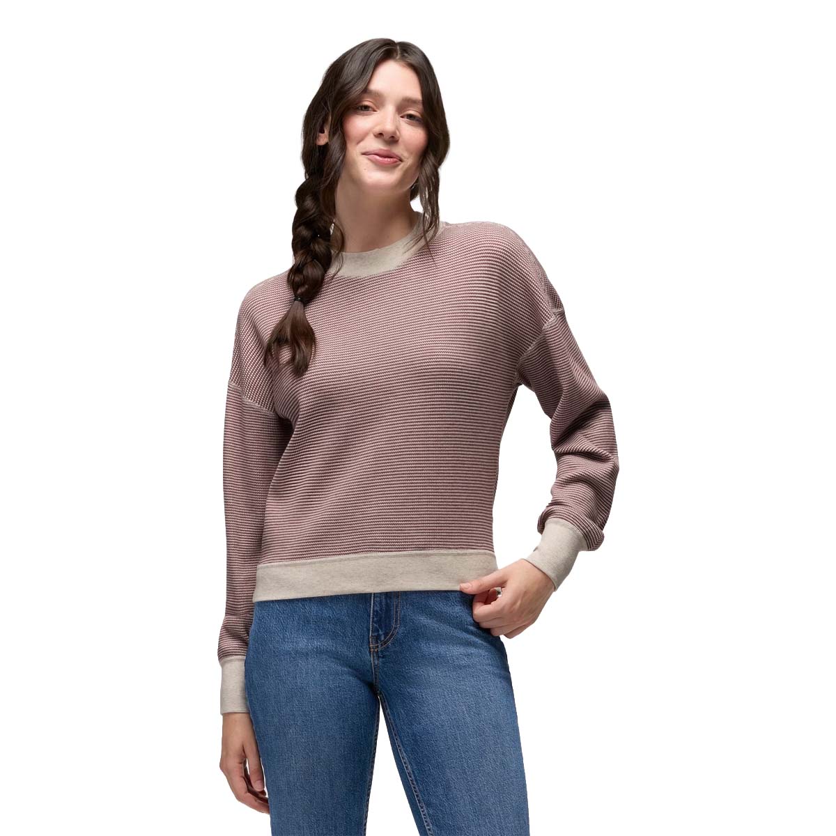 Prana - Touchstone Long Sleeve Crew - Newberry Heather Stripe