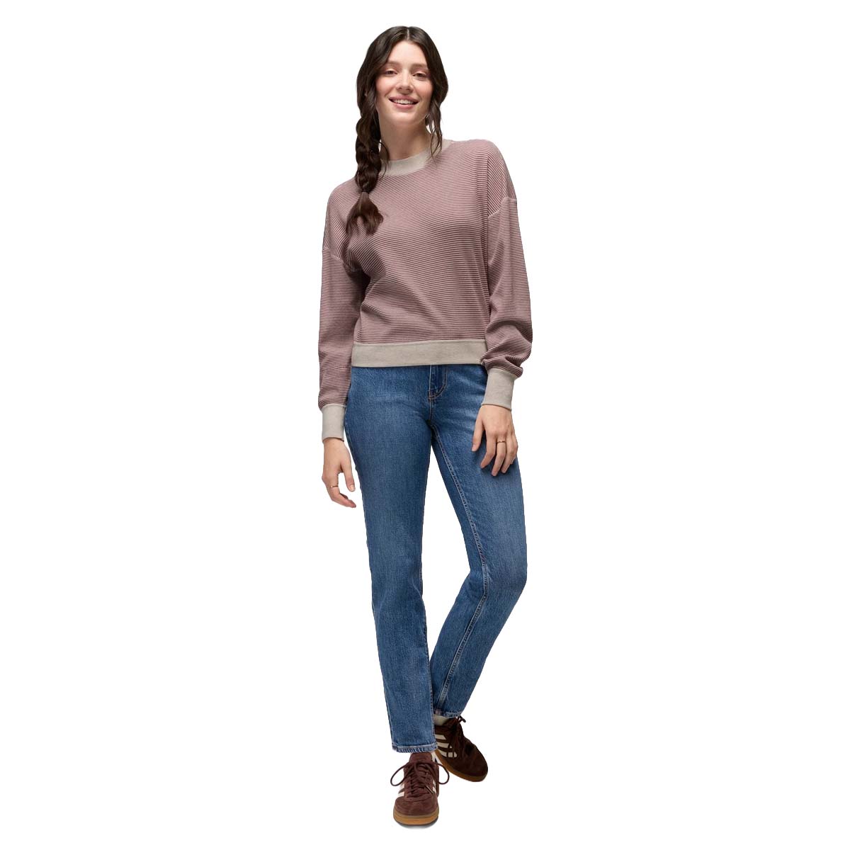 Prana - Touchstone Long Sleeve Crew - Newberry Heather Stripe