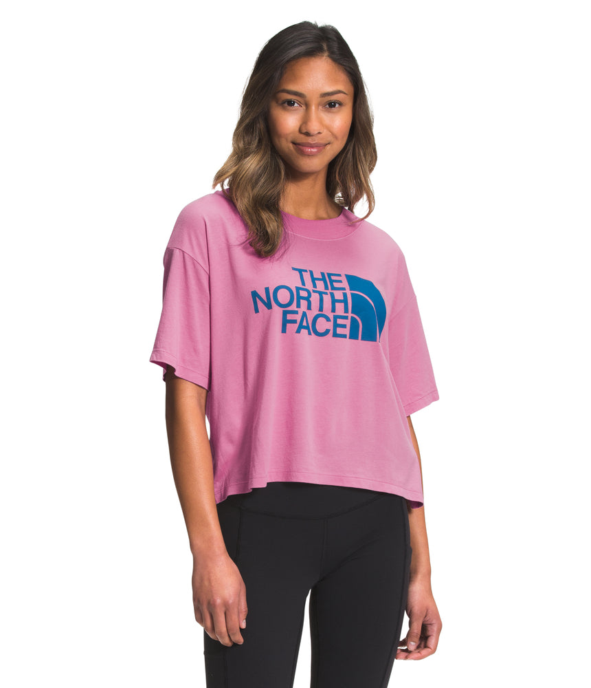 The North Face - Short Sleeve Half Dome Crop Tee - Women's - TNF White/Ombre Graphic