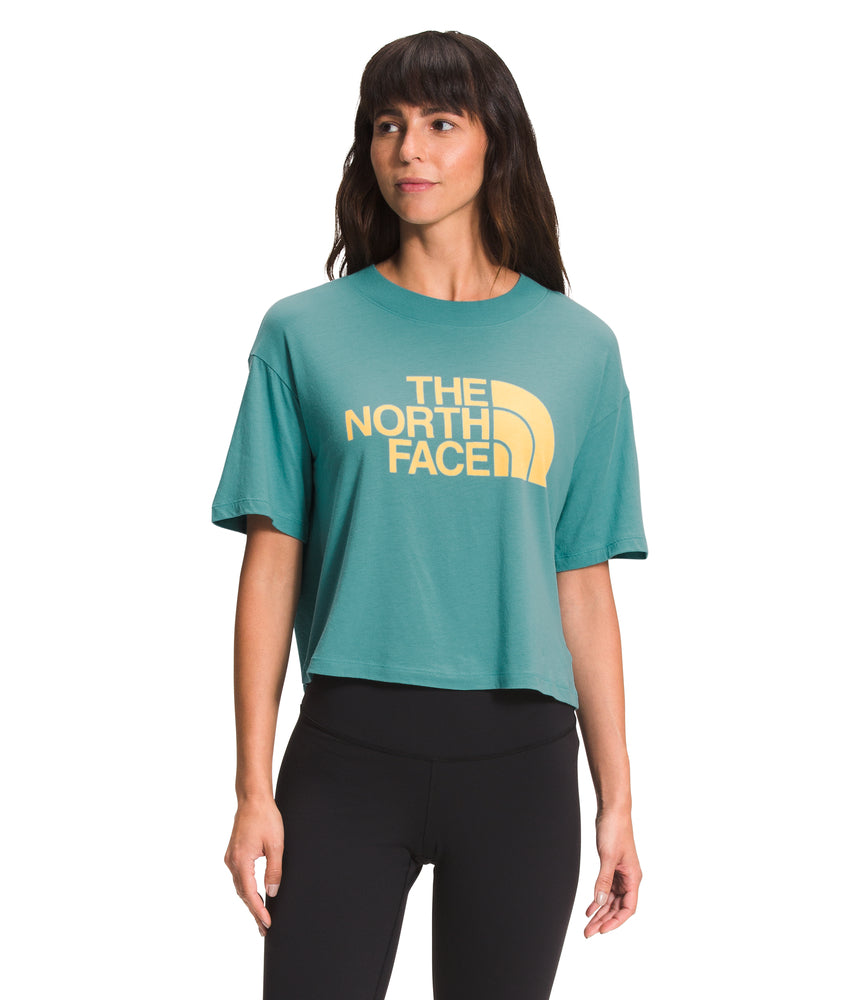 The North Face - Short Sleeve Half Dome Crop Tee - Women's - TNF White/Ombre Graphic
