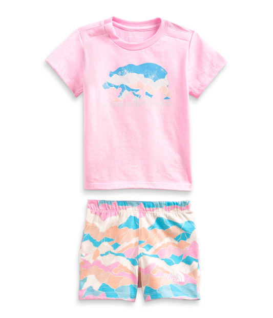 The North Face - Infant Cotton Summer Set - Lilac Sachet Pink Mountain Camo Print