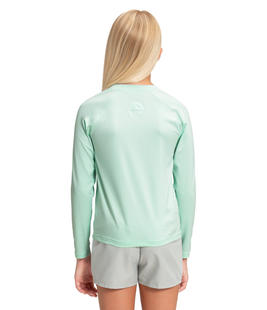 The North Face - Amphibious Long Sleeve Sun Tee Girls - Sharp Green Heather