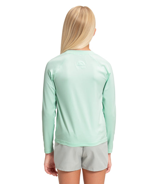 The North Face - Amphibious Long Sleeve Sun Tee Girls - Sharp Green Heather