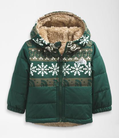 The North Face - Infant Reversible Mount Chimbo Full Zip Hooded Jacket - Night Green Halfdome Fairisle Print