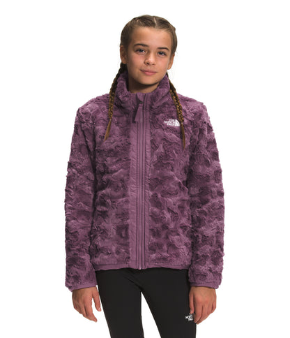 The North Face - Reversible Mossbud Swirl Jacket - Girls - Vanadis Grey Heather/Gardenia White
