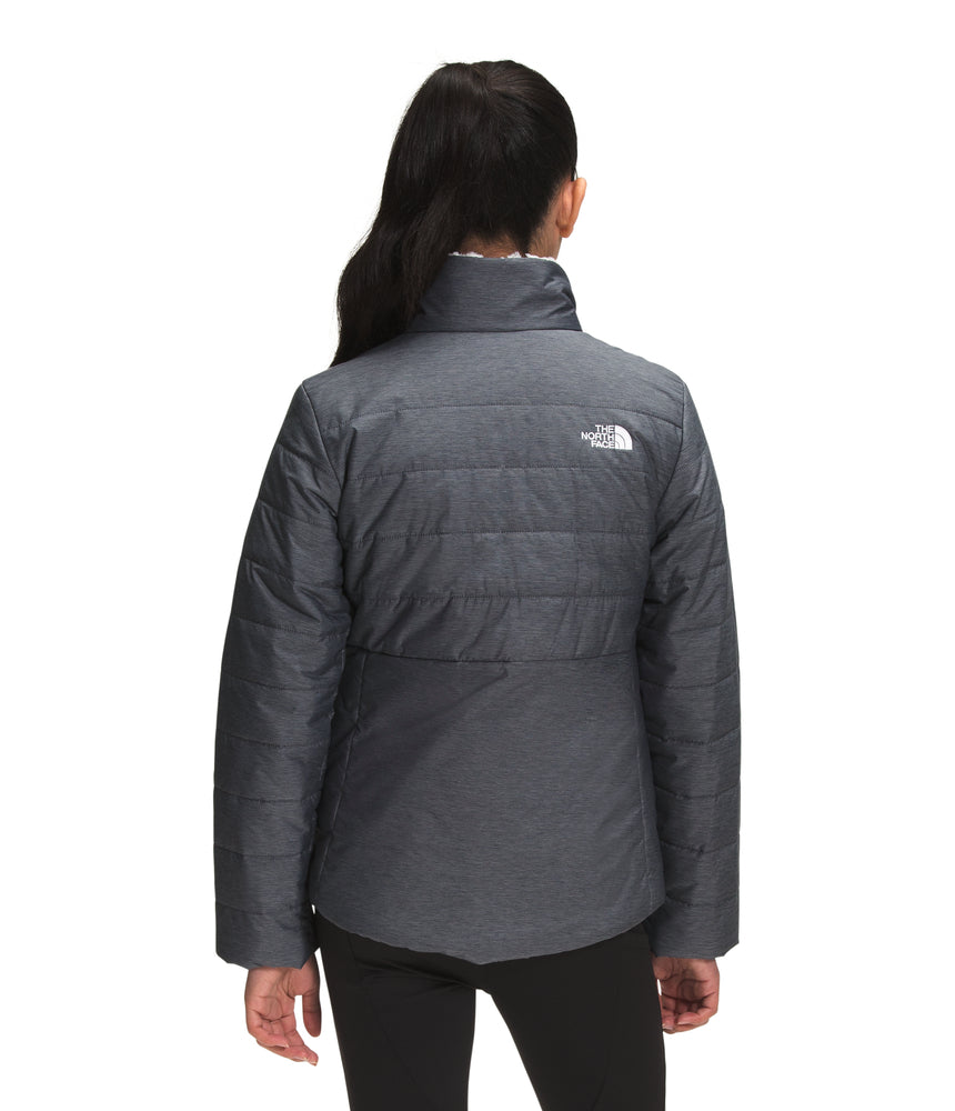 The North Face - Reversible Mossbud Swirl Jacket - Girls - Vanadis Grey Heather/Gardenia White