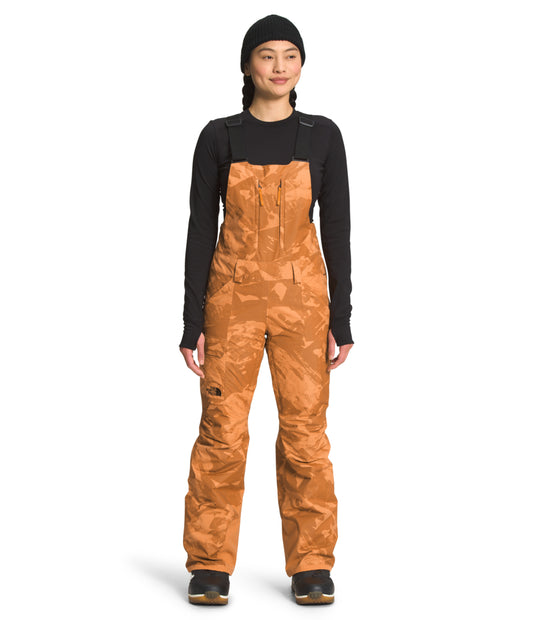 The North Face - Freedom Insulated Bib - Women's - Topaz Tonal Mountainscape Print