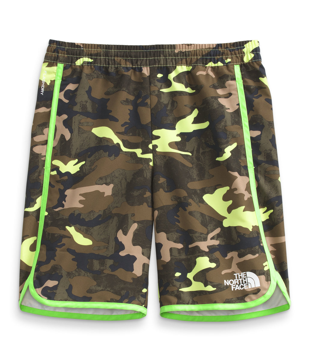The North Face - Boys Printed Amphibious Class V Water Short - Sharp Green TNF Camo Print