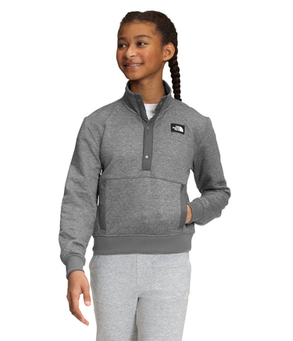 The North Face - Edgewater Quilted 1/4 Snap - Girls' - Tnf Medium Grey Heather