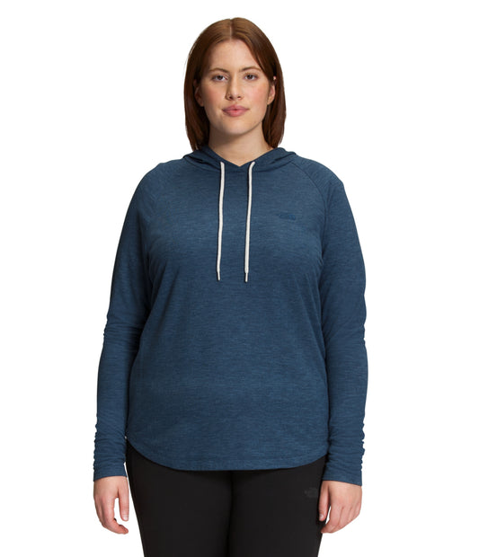 The North Face - Westbrae Knit Hoodie - Women's Plus - Shady Blue Heather