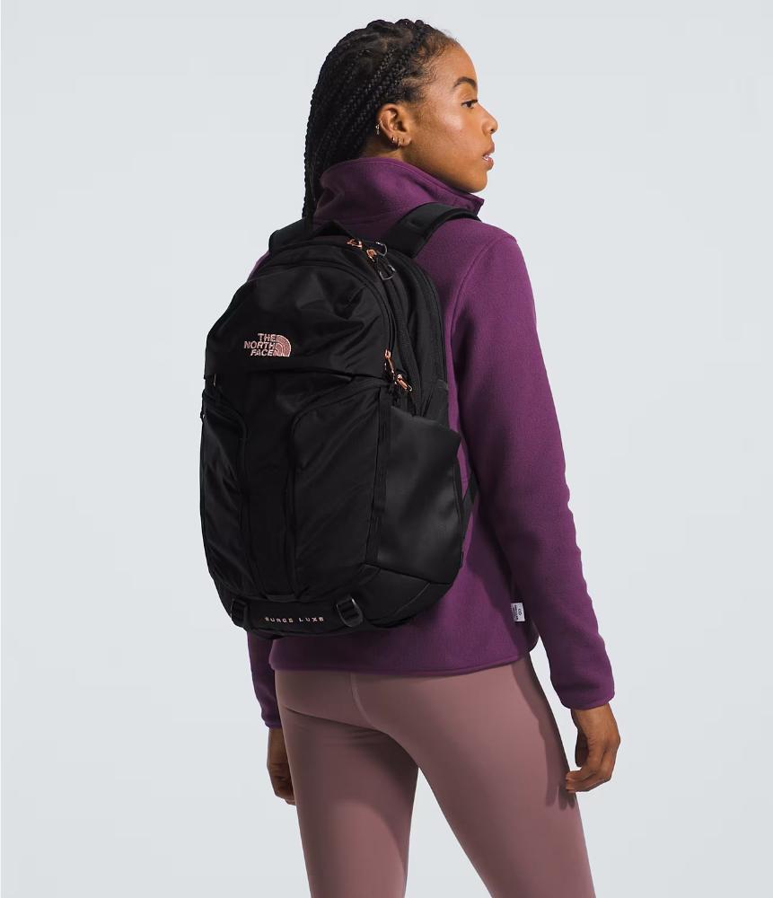 The North Face - Surge Luxe - Women's - TNF Black/Burnt Coral Metallic-NPF