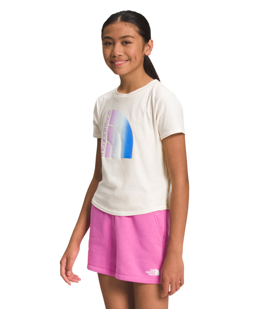 The North Face - Short Sleeve Graphic Tee - Girls' - Gardenia White/Lupine