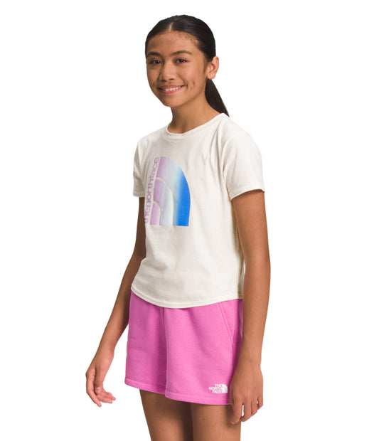 The North Face - Short Sleeve Graphic Tee - Girls' - Gardenia White/Lupine