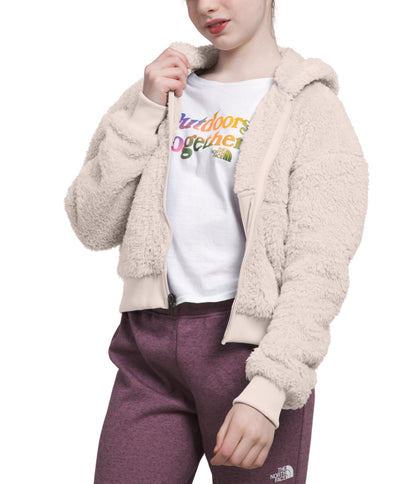 The North Face - Suave Oso Full Zip Hooded Jacket - Girls - Gardenia White