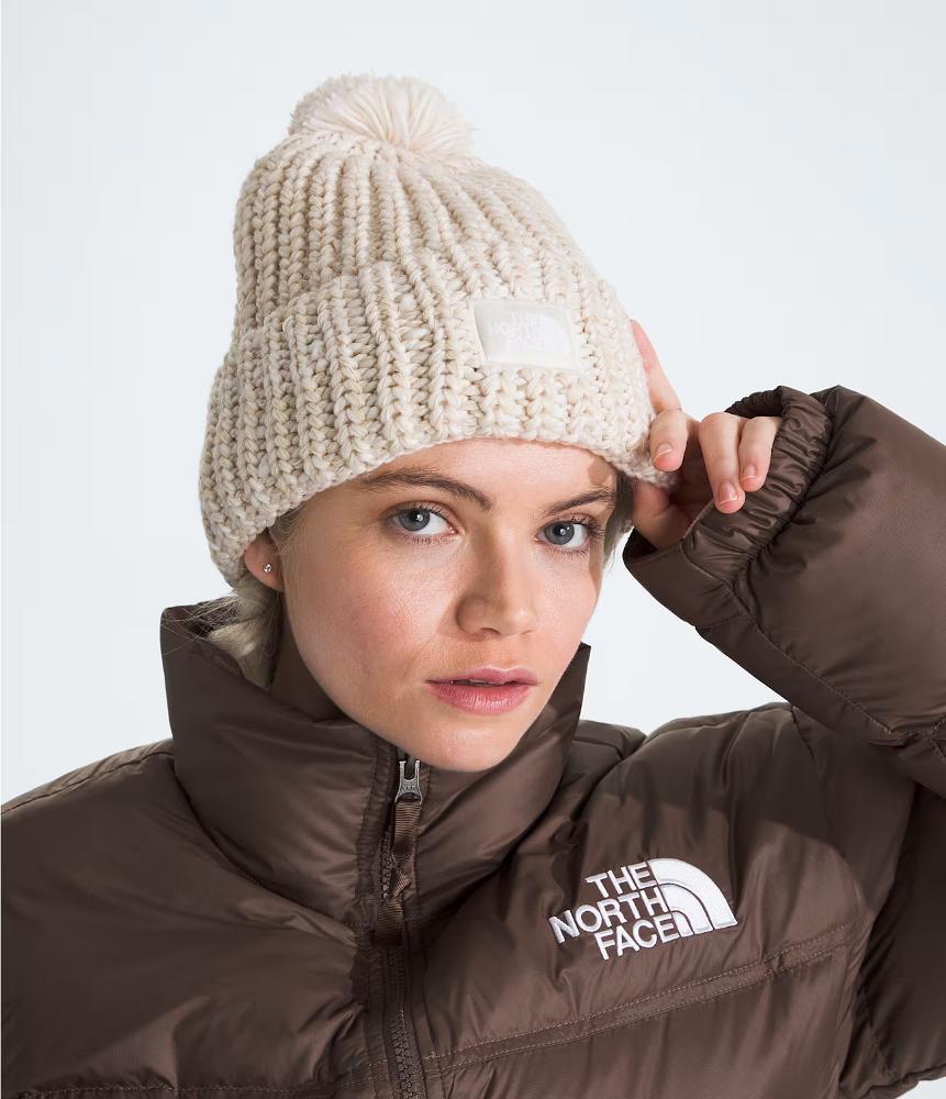 The North Face - Cozy Chunky Cabin Beanie - Gardenia White/Gravel/Khaki Stone/Gardenia White