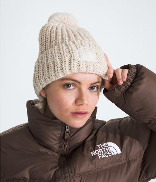 The North Face - Cozy Chunky Cabin Beanie - Gardenia White/Gravel/Khaki Stone/Gardenia White