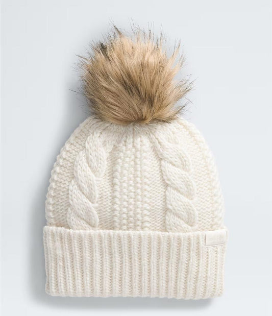 The North Face - Oh Mega Fur Pom Lined Beanie - Women's - White Dune