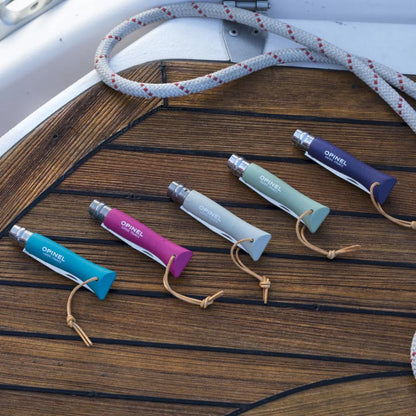 Opinel - No. 6 Stainless Steel Folding Knife with Lanyard - Colorama - Cloud