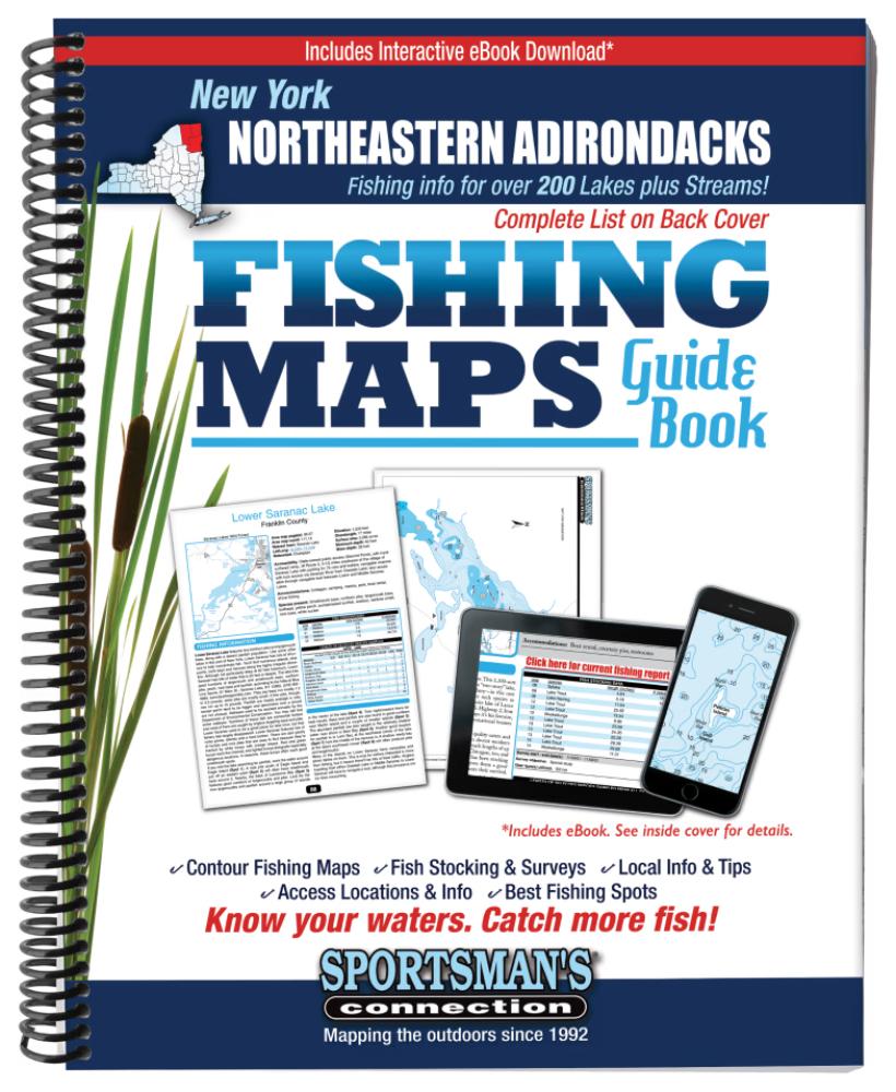 Sportsmans Connection - Fishing Maps Guide Book - Northeast Adirondacks - New York