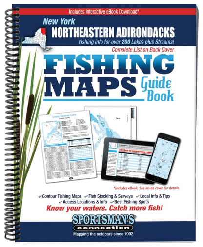 Sportsmans Connection - Fishing Maps Guide Book - Northeast Adirondacks - New York