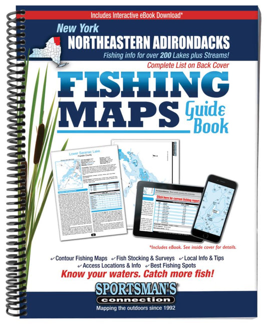 Sportsmans Connection - Fishing Maps Guide Book - Northeast Adirondacks - New York