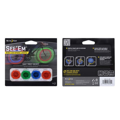 Nite Ize - See'em Bike Light 4 Pack - Red/Blue/Green