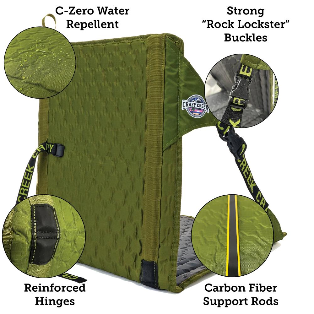 Crazy Creek - Hex 2.0 Original Chair - Olive/Slate Grey