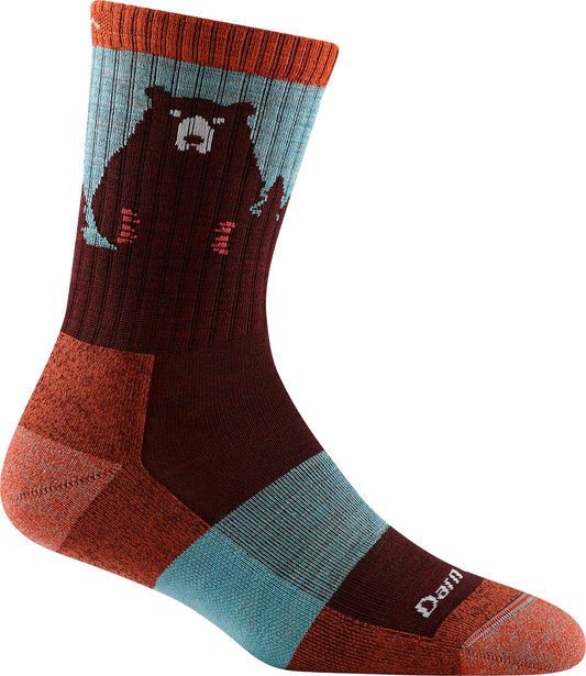 Darn Tough - Bear Town Micro Crew Lightweight with Cushion - Burgundy