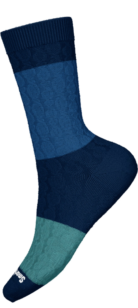 Smartwool - Everyday Color Block Cable Crew Socks - Women's - Ultraviolet-Purple Iris Marl