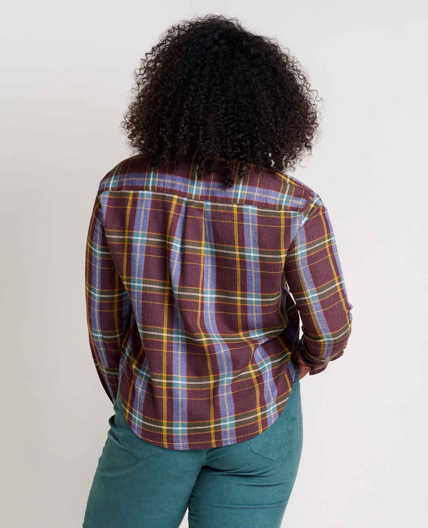 Toad and Co - Re-Form Flannel Boxy Long Sleeve Shirt - Carob Multi Windowpane