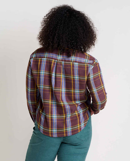 Toad and Co - Re-Form Flannel Boxy Long Sleeve Shirt - Carob Multi Windowpane