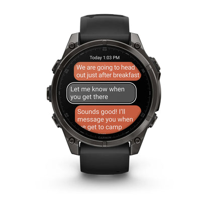 Garmin - Fenix 8 Solar - Carbon Gray w/ Pebble Gray Band