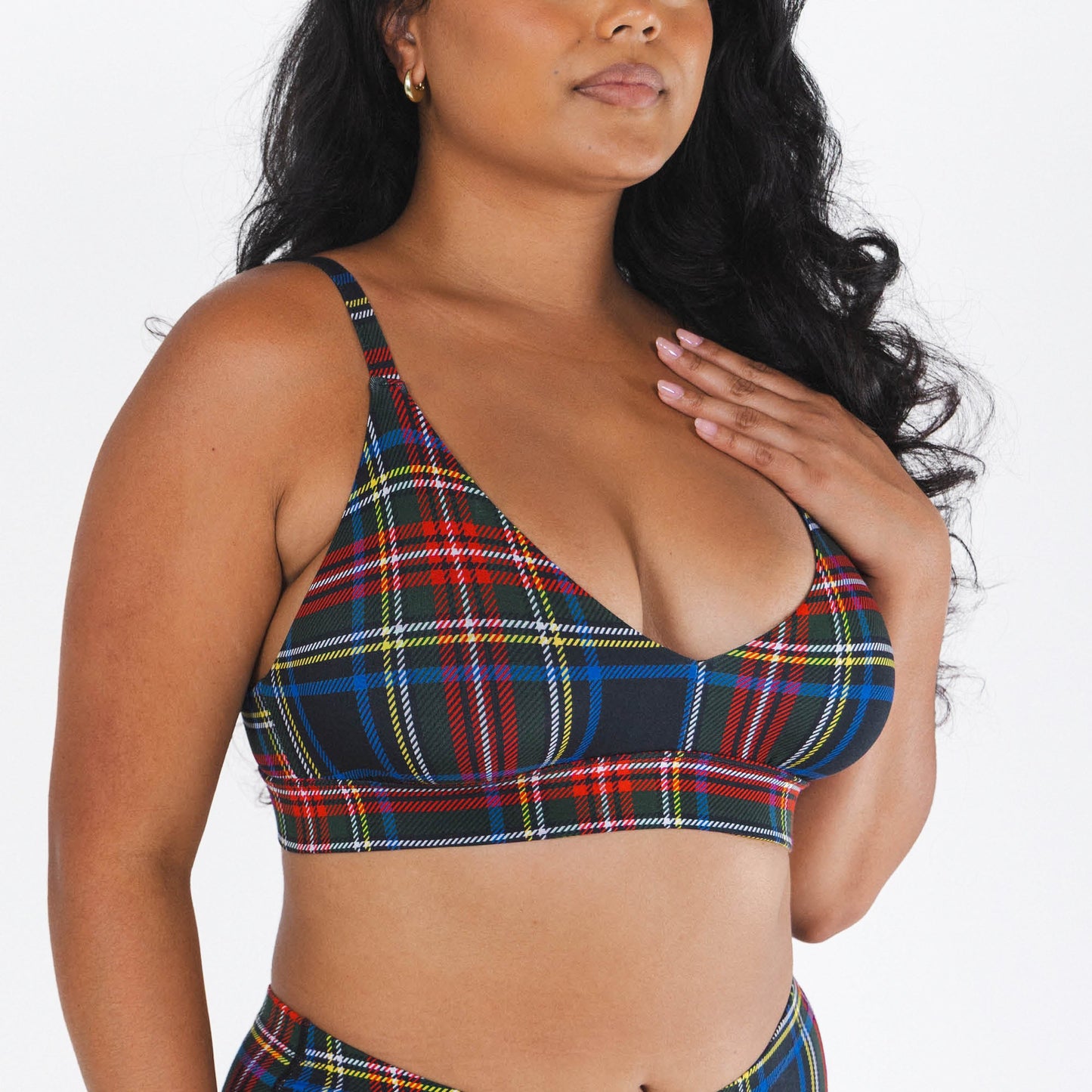 The Cappuccino | Holiday Tartan Plaid Boob Hammock™ Busty Bralette