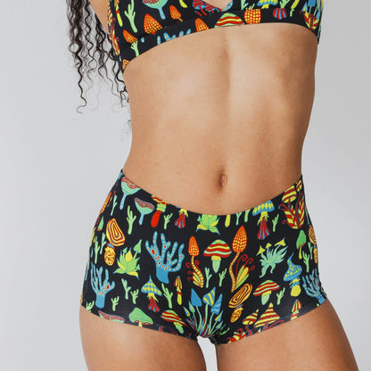 The Super Shroom | Neon Mushrooms Modal Boyshort Underwear